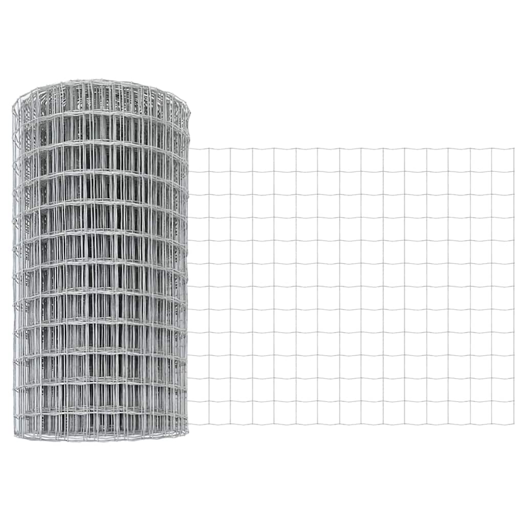 vidaXL Zaun mit Pfosten Silber 0,4 x 50 m Stahl