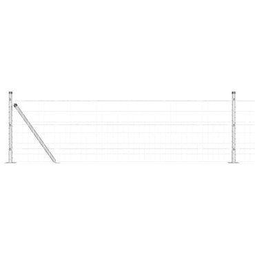 vidaXL Zaun mit Pfosten Silber 0,4 x 50 m Stahl