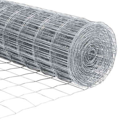 vidaXL Zaun mit Pfosten Silber 0,6 x 50 m Stahl