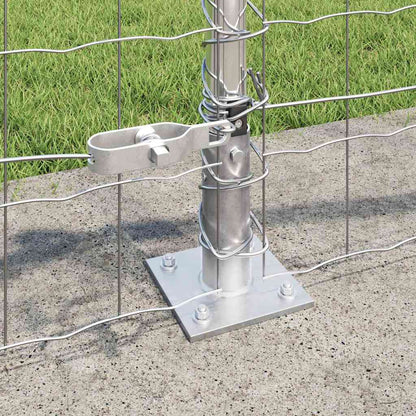 vidaXL Zaun mit Pfosten Silber 0,6 x 50 m Stahl