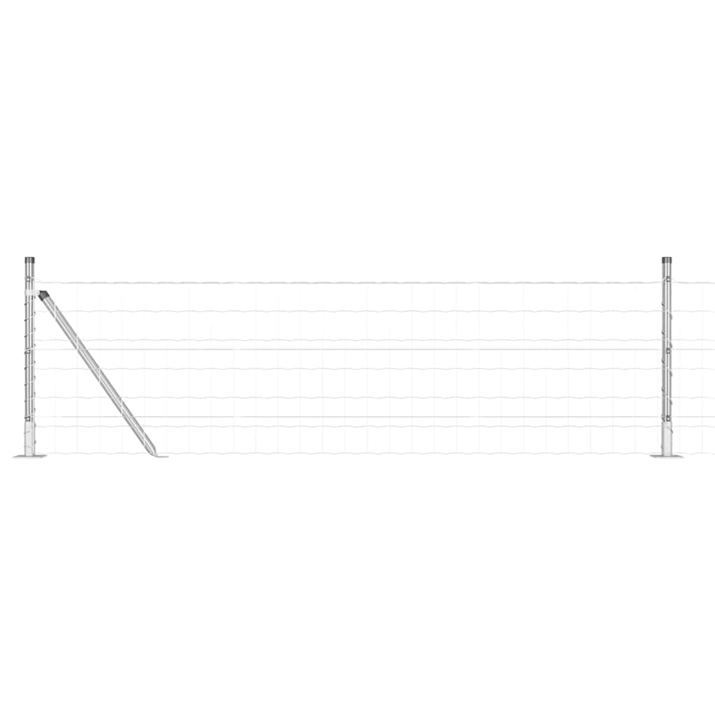 vidaXL Zaun mit Pfosten Silber 0,6 x 50 m Stahl