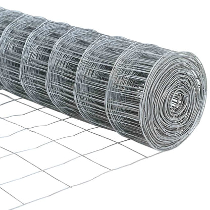 vidaXL Zaun mit Pfosten Silber 0,6 x 50 m Stahl