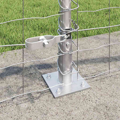vidaXL Zaun mit Pfosten Silber 0,6 x 50 m Stahl