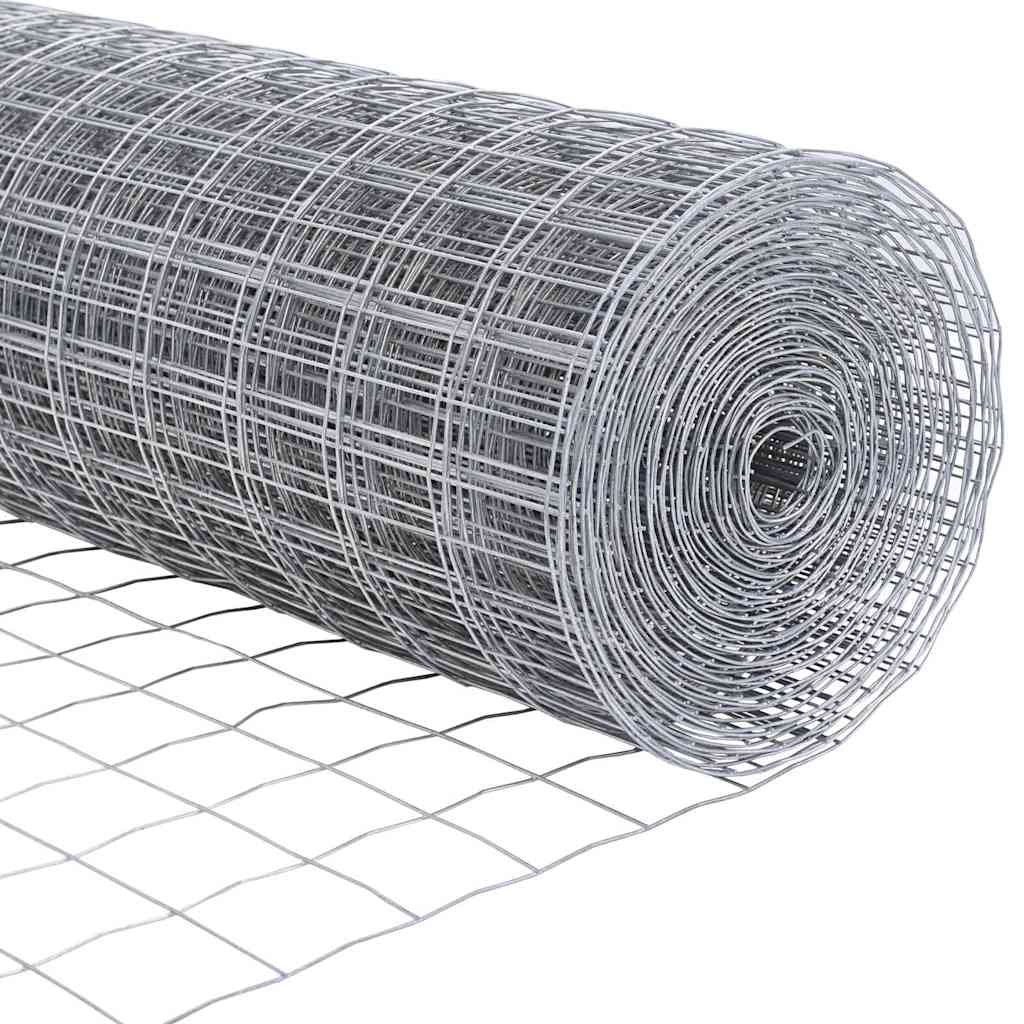 vidaXL Zaun mit Pfosten Silber 0,4 x 10 m Stahl