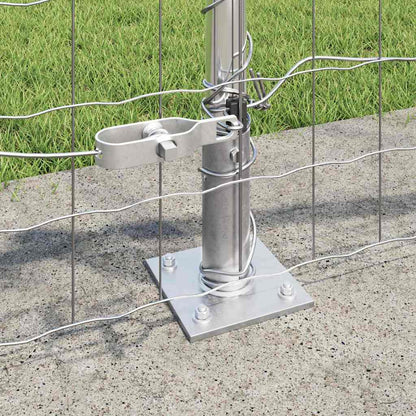 vidaXL Zaun mit Pfosten Silber 0,4 x 10 m Stahl