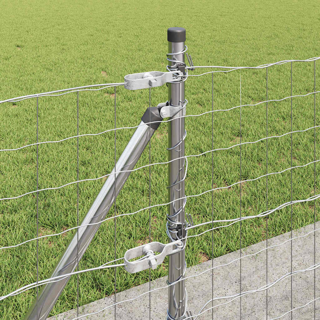 vidaXL Zaun mit Pfosten Silber 0,4 x 10 m Stahl