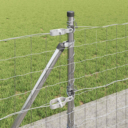 vidaXL Zaun mit Pfosten Silber 0,4 x 10 m Stahl