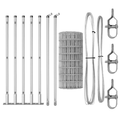 vidaXL Zaun mit Pfosten Silber 0,4 x 10 m Stahl