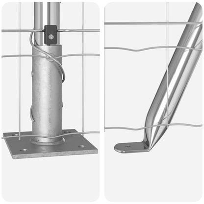 Zaun mit Pfosten Silber 0,6 x 10 m Stahl