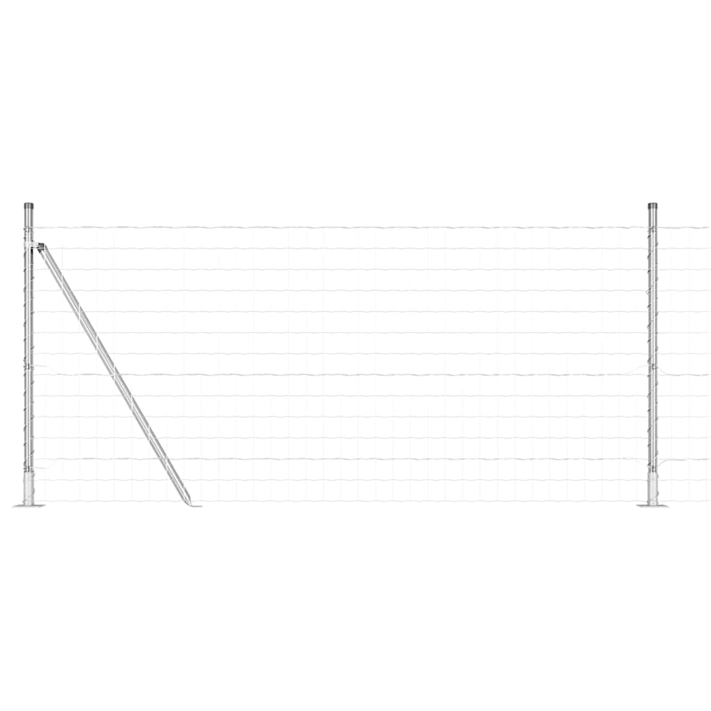 vidaXL Zaun mit Pfosten Silber 0,8 x 10 m Stahl