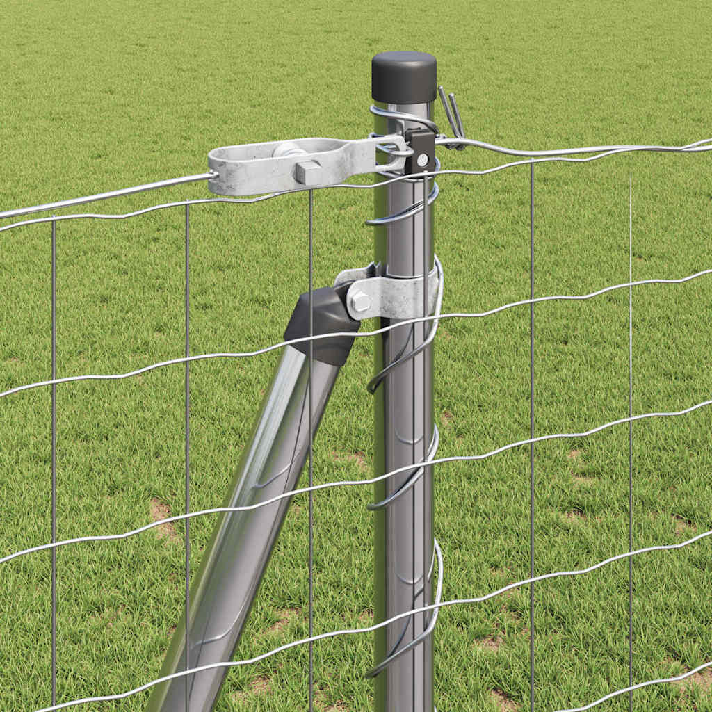 vidaXL Zaun mit Pfosten Silber 1,2 x 10 m Stahl