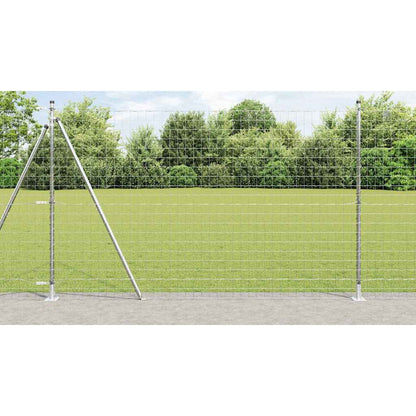 vidaXL Zaun mit Pfosten Silber 1,4 x 10 m Stahl