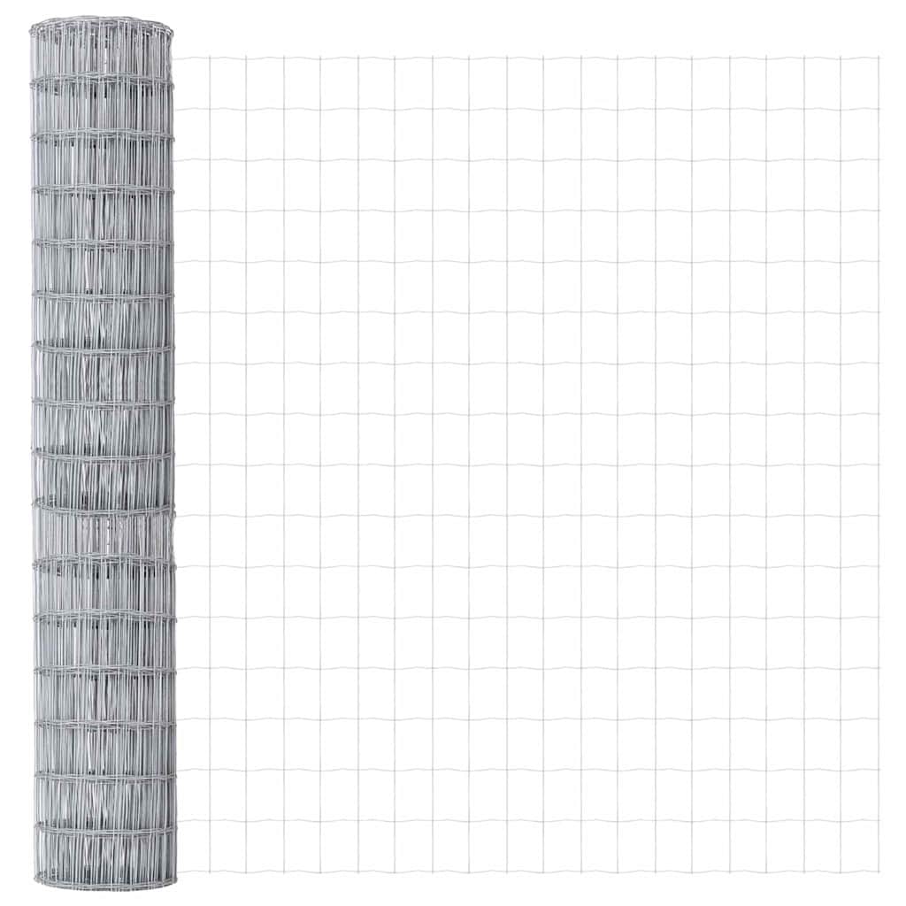 vidaXL Zaun mit Pfosten Silber 1,4 x 10 m Stahl
