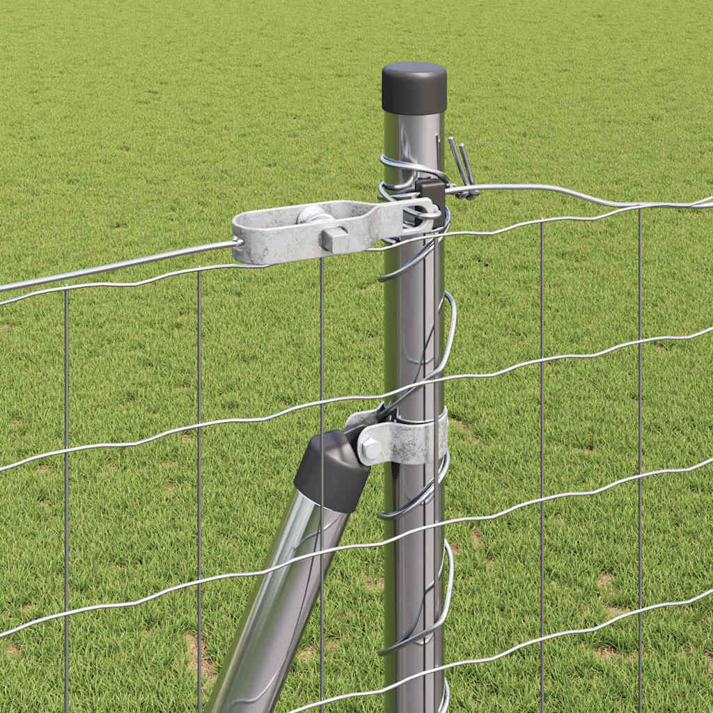 vidaXL Zaun mit Pfosten Silber 1,6 x 10 m Stahl
