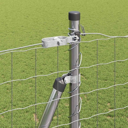 vidaXL Zaun mit Pfosten Silber 1,6 x 10 m Stahl