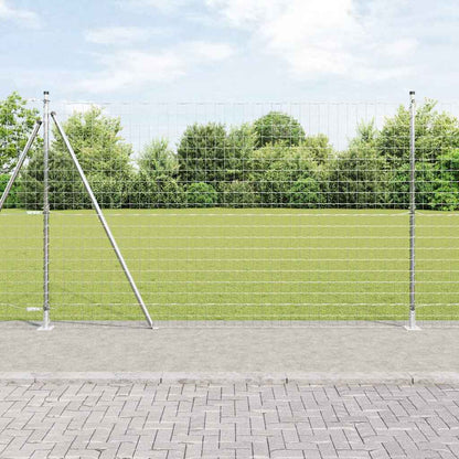 vidaXL Zaun mit Pfosten Silber 1,6 x 10 m Stahl