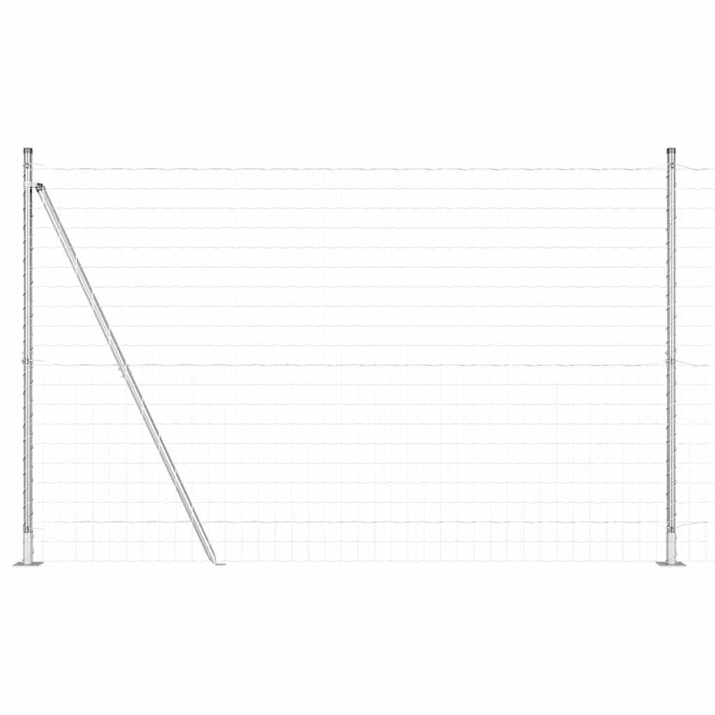 vidaXL Zaun mit Pfosten Silber 1,6 x 10 m Stahl
