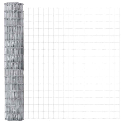 vidaXL Zaun mit Pfosten Silber 1,6 x 10 m Stahl