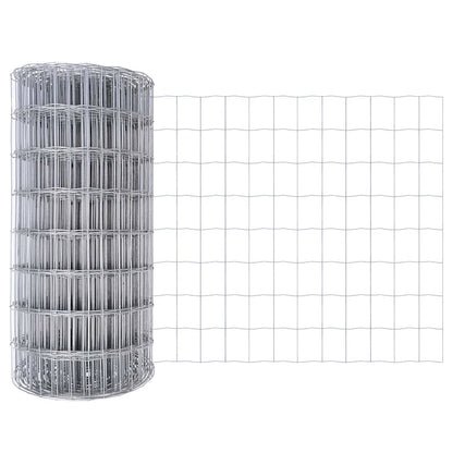 vidaXL Zaun mit Pfosten Silber 0,6 x 25 m Stahl