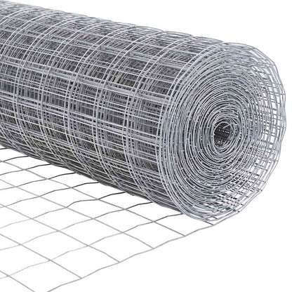 vidaXL Zaun mit Pfosten Silber 1,2 x 25 m Stahl