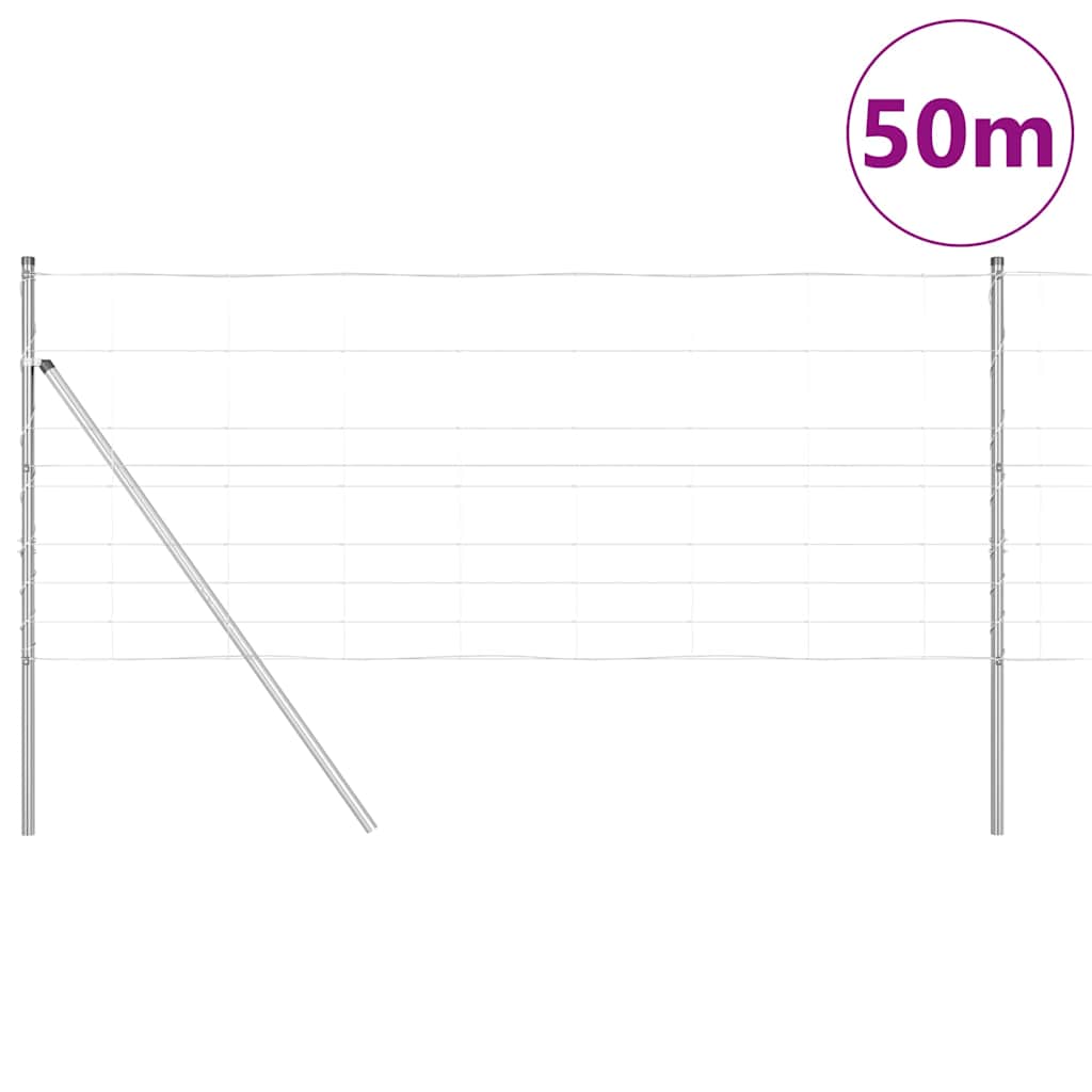 vidaXL Zaunpfosten Galvanisiert 50 x 1 m Stahl