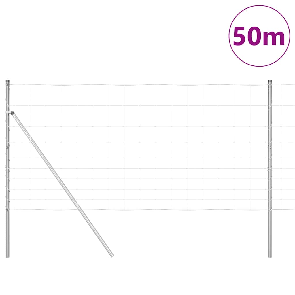 vidaXL Poteau de clôture galvanisé 50 x 1,2 m Acier