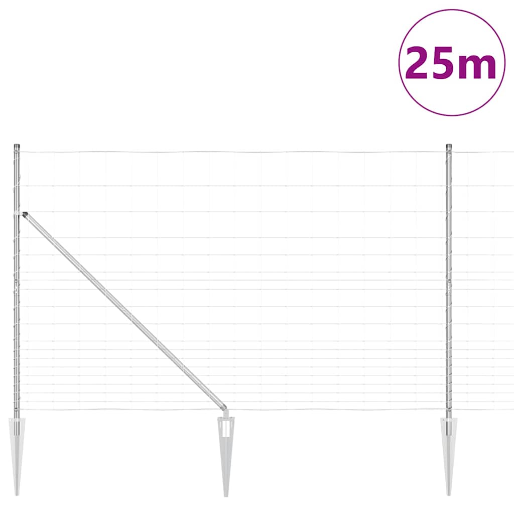 vidaXL Zaunpfosten Galvanisiert 25 x 1,5 m Stahl
