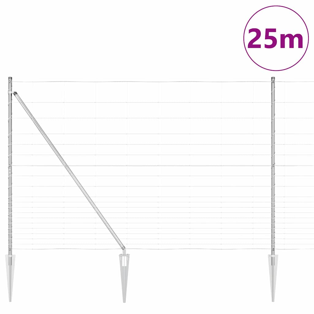 vidaXL Zaunpfosten Galvanisiert 25 x 1,6 m Stahl