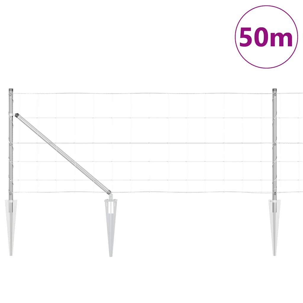 vidaXL Zaunpfosten Galvanisiert 50 x 0,8 m Stahl