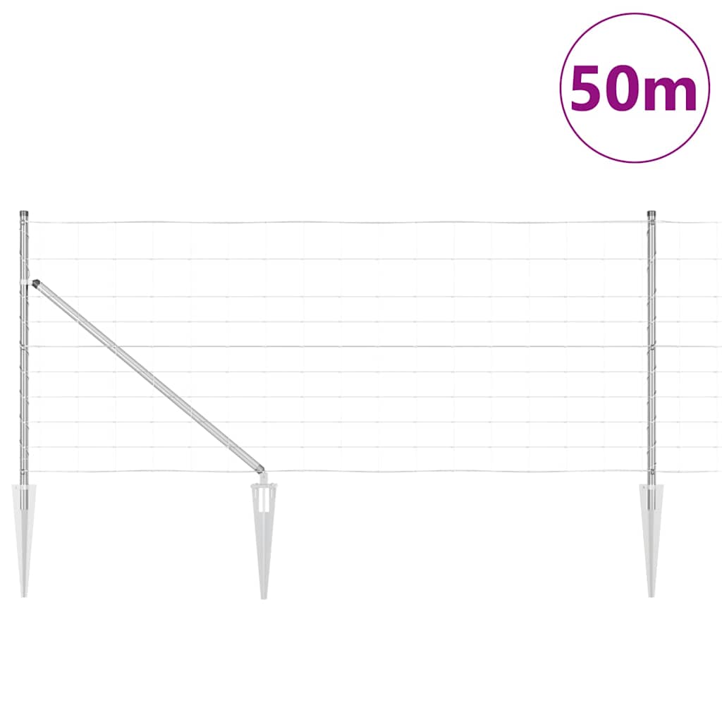 vidaXL Zaunpfosten Galvanisiert 50 x 1 m Stahl