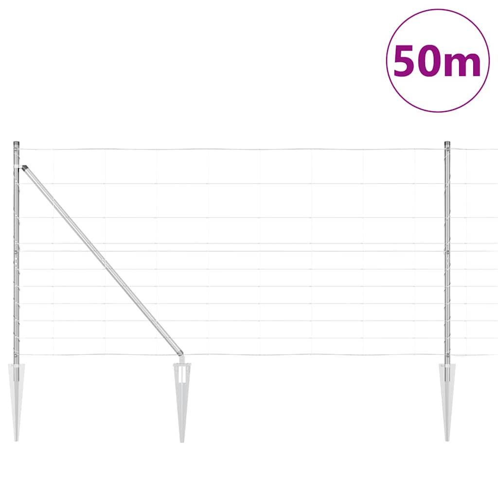 vidaXL Zaunpfosten Galvanisiert 50 x 1,2 m Stahl