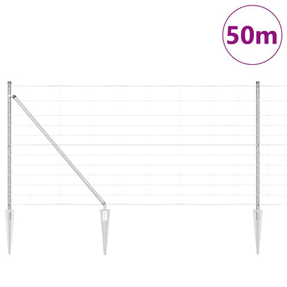 vidaXL Zaunpfosten Galvanisiert 50 x 1,2 m Stahl