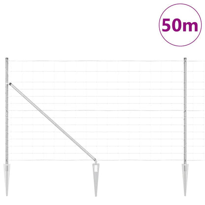 vidaXL Zaunpfosten Galvanisiert 50 x 1,4 m Stahl