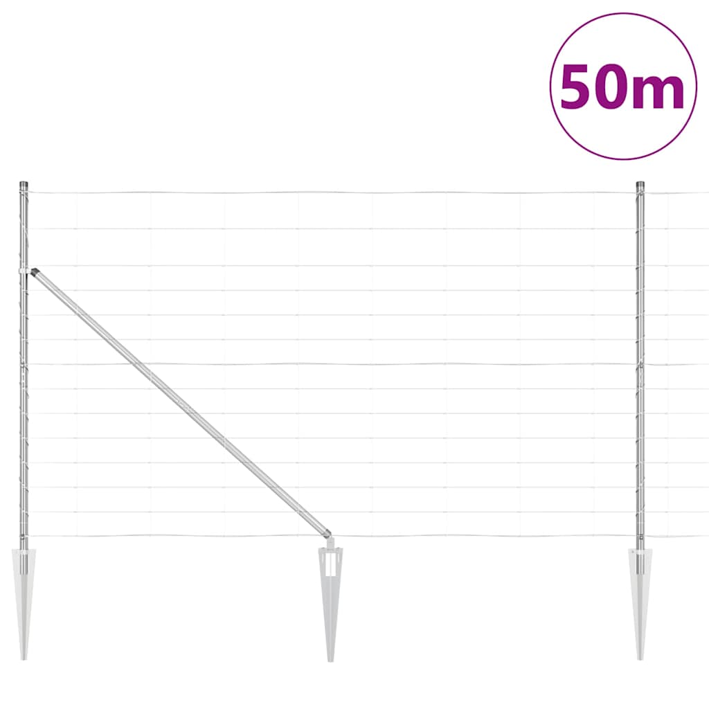 vidaXL Zaunpfosten Galvanisiert 50 x 1,4 m Stahl