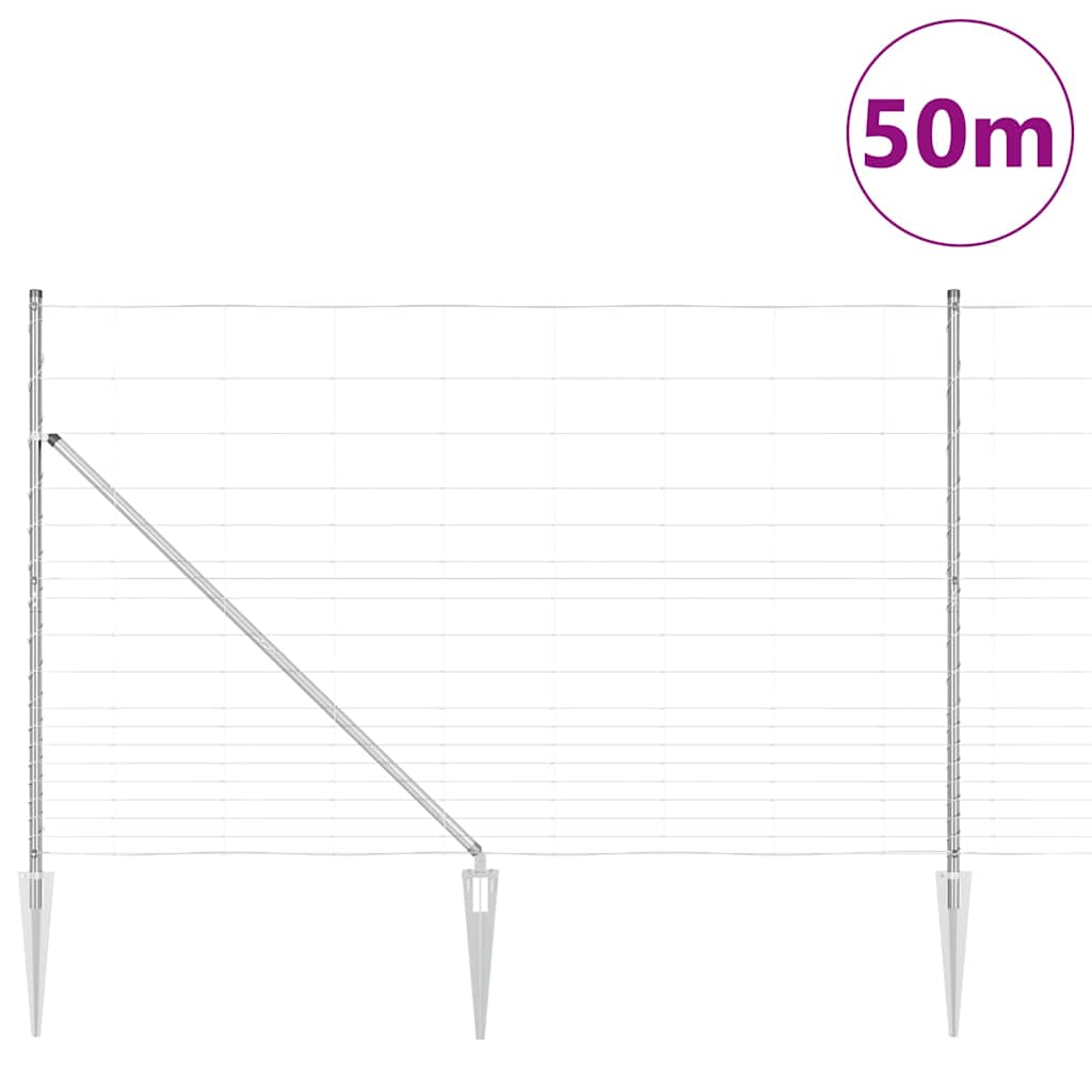 vidaXL Zaunpfosten Galvanisiert 50 x 1,5 m Stahl