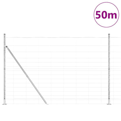vidaXL Zaunpfosten Galvanisiert 50 x 1,6 m Stahl