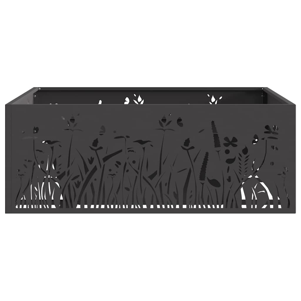 Feuerstelle Schwarz 80 x 80 x 30 cm Stahl