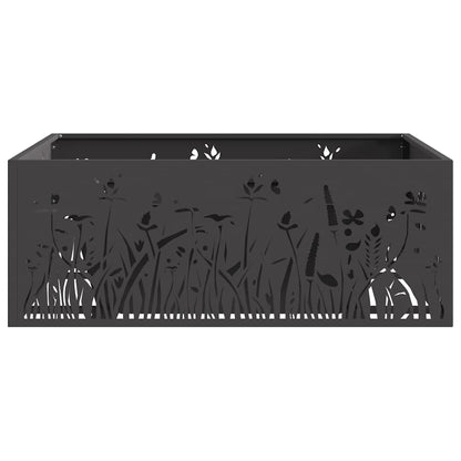 Feuerstelle Schwarz 80 x 80 x 30 cm Stahl
