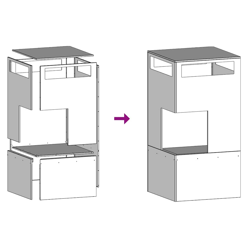 Feuerstelle Schwarz 50 x 50 x 100 cm Stahl
