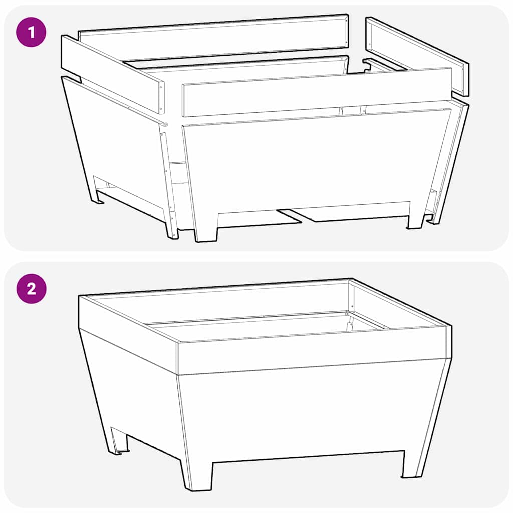 Feuerstelle Schwarz 50 x 50 x 38 cm Stahl