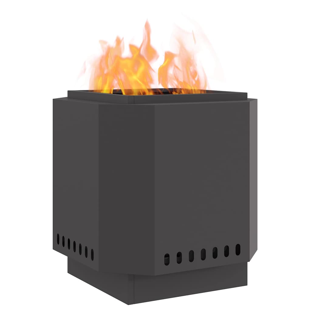 Rauchfreier Feuerkorb Schwarz 48 x 48 x 51 cm Stahl