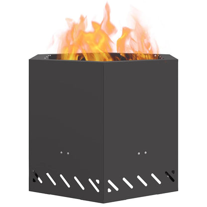 Rauchfreier Feuerkorb Schwarz 58 x 58 x 51 cm Stahl