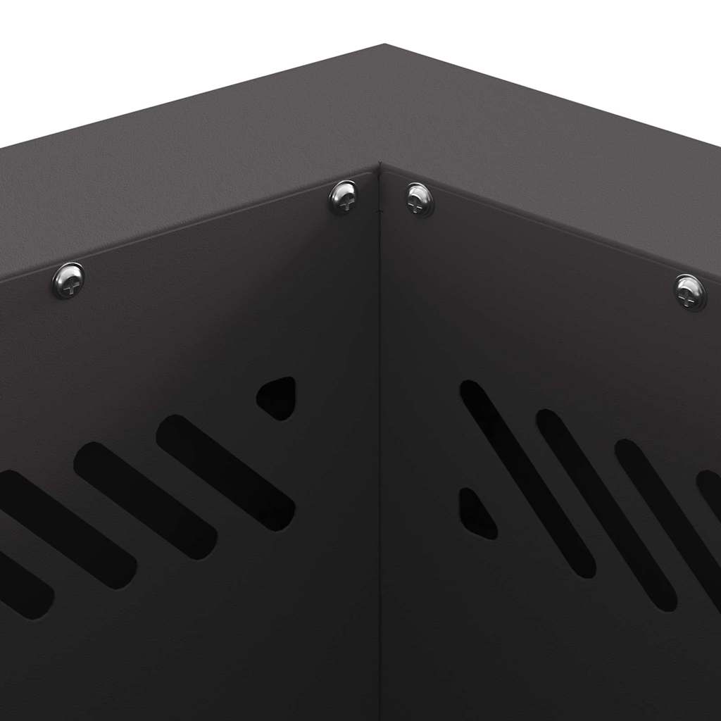 Rauchfreier Feuerkorb Schwarz 38 x 38 x 51 cm Stahl