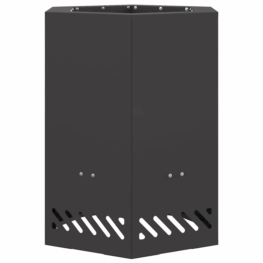 Rauchfreier Feuerkorb Schwarz 38 x 38 x 51 cm Stahl