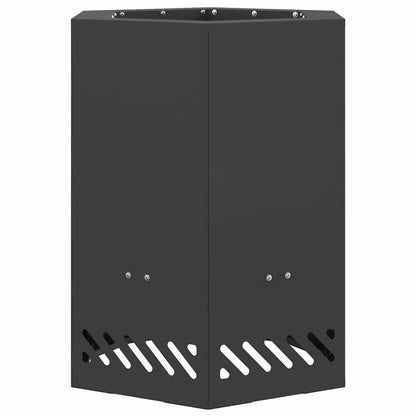 Rauchfreier Feuerkorb Schwarz 38 x 38 x 51 cm Stahl