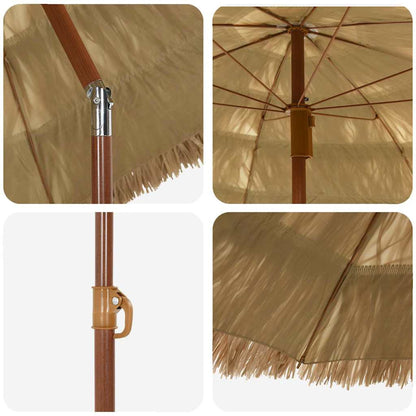 vidaXL Garten-Sonnenschirm Natur 160 x 160 x 196 cm