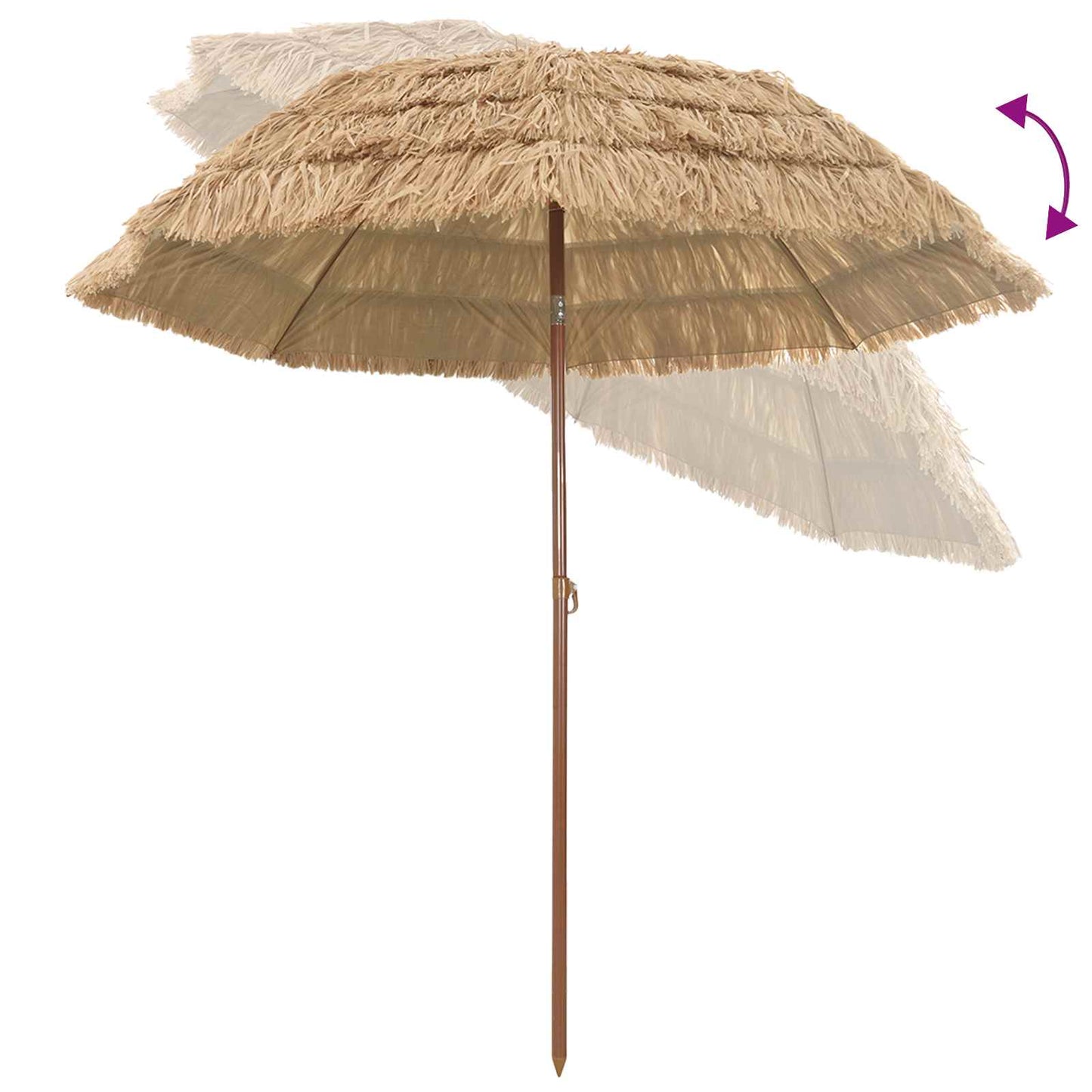 vidaXL Garten-Sonnenschirm Natur 205 x 205 x 210 cm