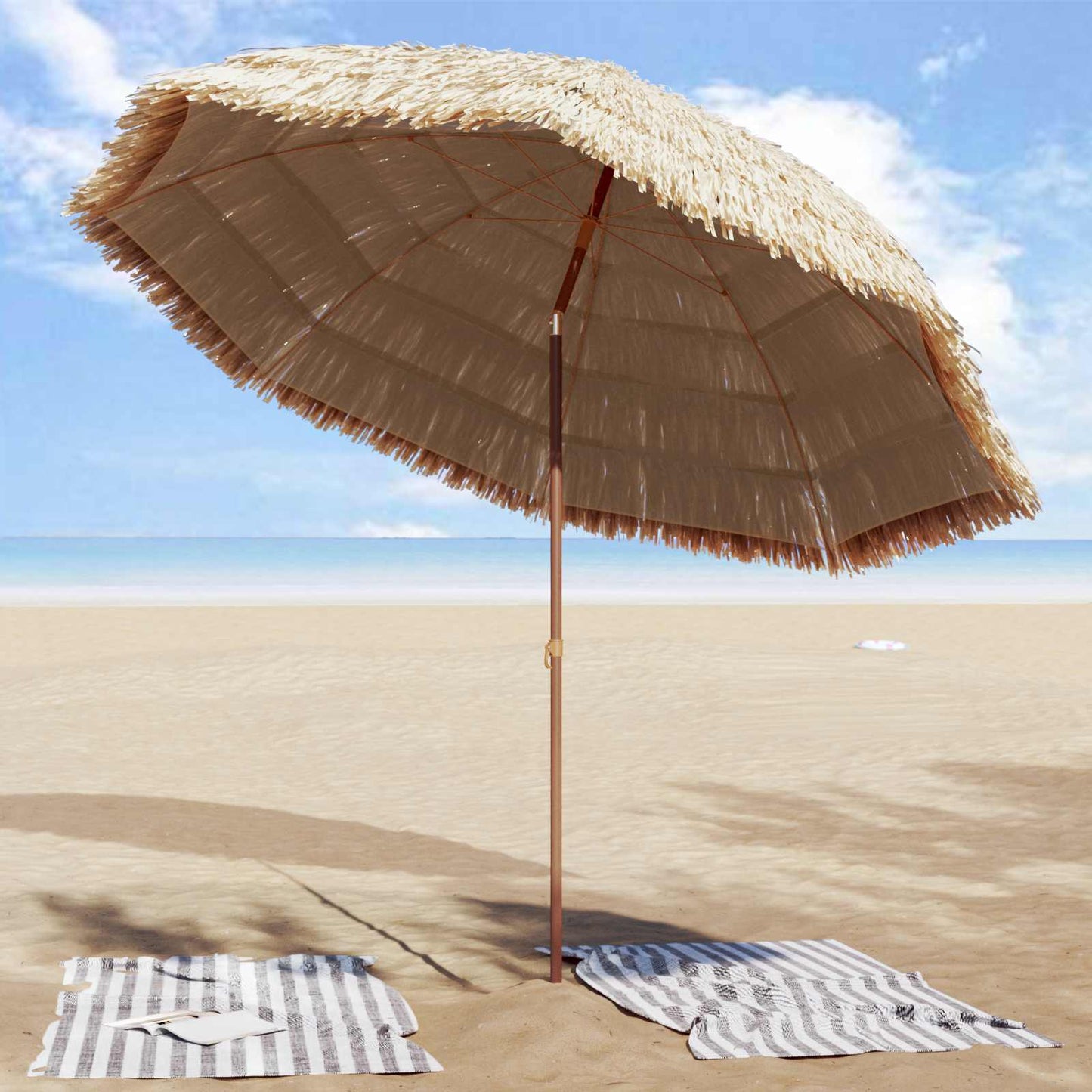 vidaXL Garten-Sonnenschirm Natur 255 x 255 x 255 cm