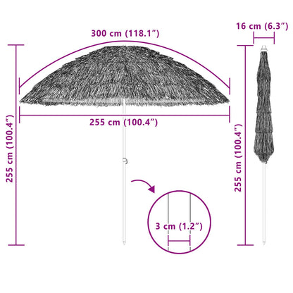 vidaXL Garten-Sonnenschirm Natur 255 x 255 x 255 cm