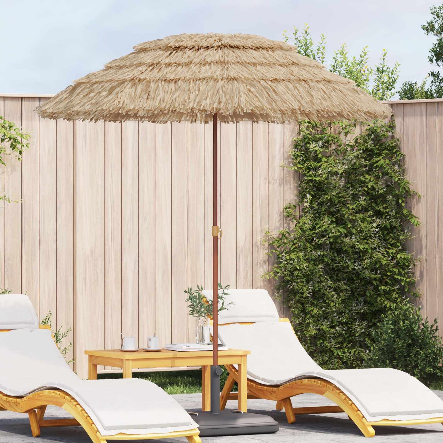 vidaXL Strandparasol Natur 255 x 255 x 255 cm Polyester und Stahl